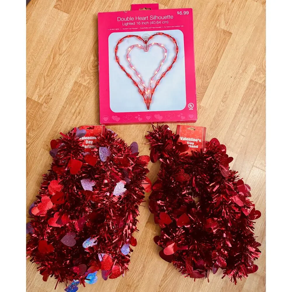 3PC NWT Love Hearts Wedding Bachelorette Engagement Valentine Decor